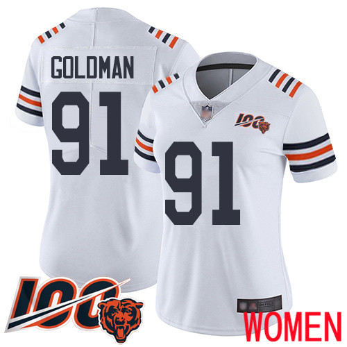 Chicago Bears Limited White Women Eddie Goldman Jersey NFL Football #91 100th Season